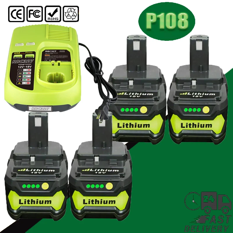 MARKENLOS 18V 5Ah 7Ah Akku für RYOBI One Plus Lithium RB18L50 P108 P109 9,0Ah Batterie DE