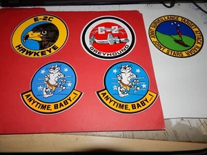 Large Lot Of FIVE Original Grumman Aircraft Stickers 2 ANYTIME BABY + 3 More - Picture 1 of 5