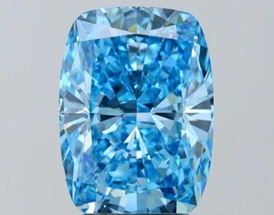 4.18 ct FV Blue -VVS2 Cushion Diamond, IGI Certified Diamond, Lab Grown Diamond - Picture 1 of 6