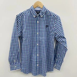 Chaps Youth Boys Size Large 14/16 Plaid Long Sleeve Button Down Shirt in Blue - Picture 1 of 5