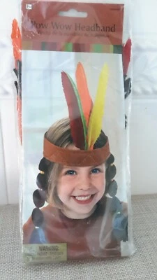 Amscan  Pow Wow Fabric & Feather Headband/Party Accessory NEW - Image 1 of 4