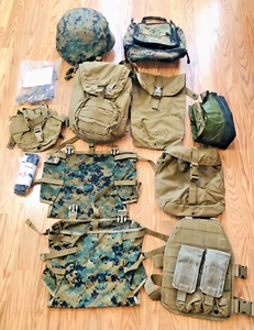 U.S. Military Field Gear Lot Bag Marines Helmet Tourniquet Repair Kit Pack USMC - Picture 1 of 22