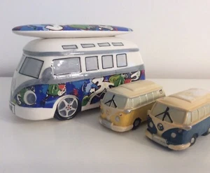 VW campervan ceramic money box Blue/white : Volkswagen Bundle - Picture 1 of 8