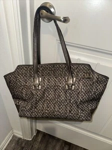 COACH TAYLOR SNAKE PRINT CARRYALL TOTE SATCHEL BAG F26034 GUNMETAL GRAY - Picture 1 of 18