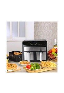 9L Doppelkorb Luftfritteuse, Doppelkorb Digital Air Fryer 1700W Timer Touchscree - Bild 1 von 8