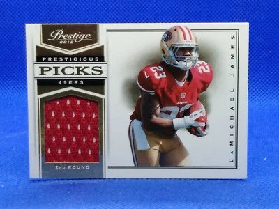 2012 Prestige Prestigious Picks Materials Card #23 LaMichael James Jsy /299 - Image 1 of 2