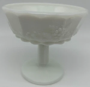 Westmoreland Paneled Grape Milk Glass Pedestal Candy Dish - Picture 1 of 7