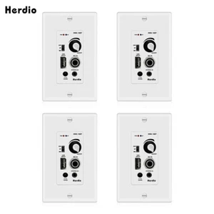 In Wall Bluetooth AUX 3.5MM Audio Control Amplifier Receiver Wall Plate 4Pcs - Picture 1 of 10