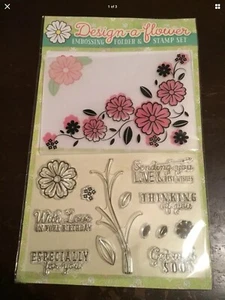 New DESIGN A FLOWER Embossing Folder & 13 Piece Stamp Set Practical Publishing - Picture 1 of 3
