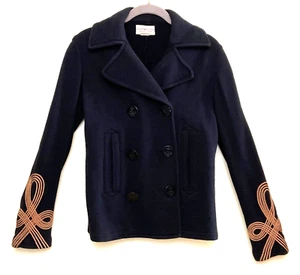 Ralph Lauren Denim & Supply Sml Military Navy Officer Jacket Gold Trim Dbl Brst - Picture 1 of 8