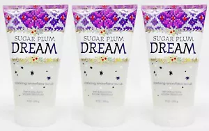 3 Bath Body Works SUGAR PLUM DREAM Sparkling Snowflake Scrub Exfoliate 8 oz - Picture 1 of 1