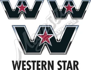 WESTERN STAR - JUEGO DE 3 CALCOMANÍAS - CALCOMANÍAS COCHE CAMIÓN - Imagen 1 de 1