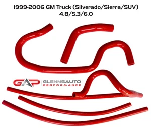Red Silicone Radiator Hose Kit For 99-06 GM Truck (Silverado/Sierra) 4.8/5.3/6.0 - Picture 1 of 4