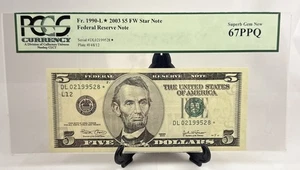 2003 $5 FRN L*  SAN FRANCISCO, FR 1990-L*, **STAR**,  Superb Gen New 67PPQ - Picture 1 of 2
