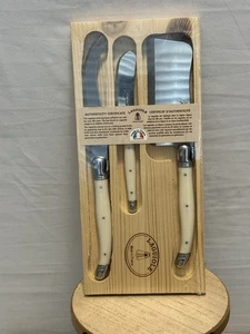 Set di 3 coltelli da formaggio FRENCH HOME autentici Laguiole, spargitore mannaia nuovi - Foto 1 di 4