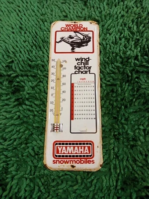 YAMAHA SNOWMOBILES Vintage type Thermometer Plate merchandise NO porcelain - Image 1 of 4