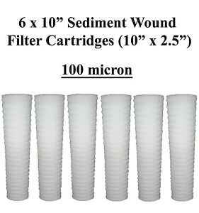 6 x 10" String Wound Filter Cartridge 100micron - Biodiesel wvo or water filter