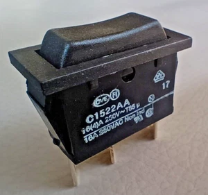 Black Arcoelectric C1522AA Momentary (On) Off (On) Rocker Switch 16A 250VAC SPDT - Picture 1 of 2