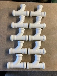 10 X Pushfit Swept Tee 91.25 degree White Polypipe WP21 32mm, 1 1/4" - Foto 1 di 5