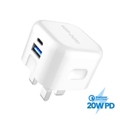 Ven-Dens 20W Fast Charger Dual Ports USB-A & USB-C | Quick Charge Adapter - Image 1 of 4