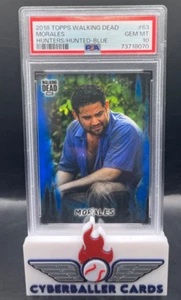 2018 TOPPS WALKING DEAD BLUE MORALES PSA 10 POP 1 /50 Hunted Hunters #63 - Picture 1 of 2