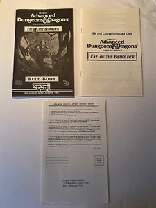 Advanced Dungeons & Dragons Eye of the Beholder PC Spiel Regelbuch Datenkarte  - Bild 1 von 2