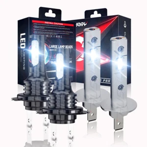 Combo H1+H7 LED Headlight Bulbs Hi/Lo Beam Lamp Fog Light Kit 6000K White 4PCS - Picture 1 of 14
