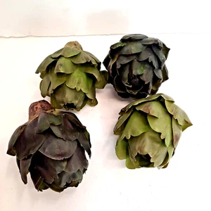 Artichokes Fake Faux  Vegetables Set 4 Realistic Looking 4" X 5" - Picture 1 of 6