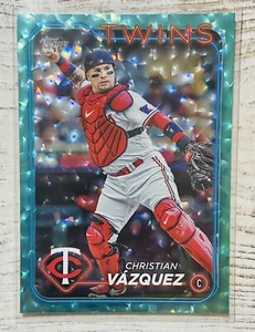 2024 Topps Series 2 #654 Christian Vazquez Aqua Foil 344/399 Minnesota Twins - Picture 1 of 2