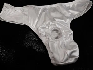 Tanga de satén para hombre s m l o xl NUEVO EE. UU. doble anillo hecho a mano rosa o verde EE. UU. - Imagen 1 de 3
