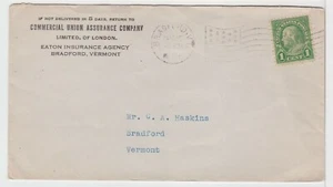 TurtlesTradingPost- Vermont - Bradford, VT 1923 Flag Cancel- Commercial Union CC - Picture 1 of 1