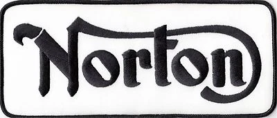 Norton Motorcycle Embroidered Patch, Large 9" x 4", USA Made - Image 1 of 2