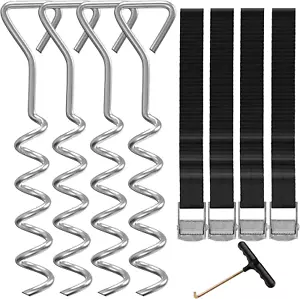 Heavy Duty Trampoline Stakes Anchors High Wind,Galvanized Steel Trampoline Ancho - Picture 1 of 9