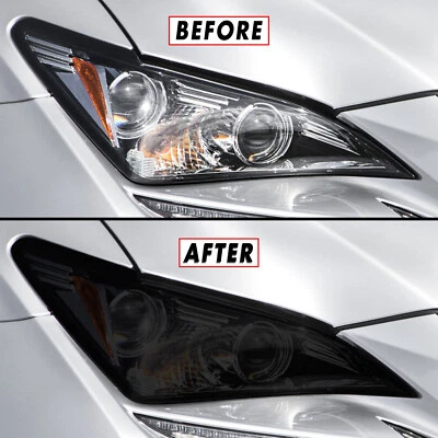 FOR 15-18 Lexus RC Headlight SMOKE Precut Vinyl Tint Overlays - Image 1 of 4