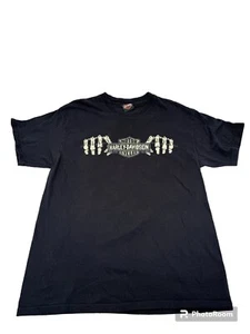 Harley Davidson Men’s Shirt Skeleton Hands Ride Hard Gateway Size Large - Picture 1 of 7