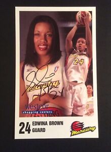 Edwina Brown Phoenix Mercury Autographed Promo Photograph 5x8 WNBA Basketball