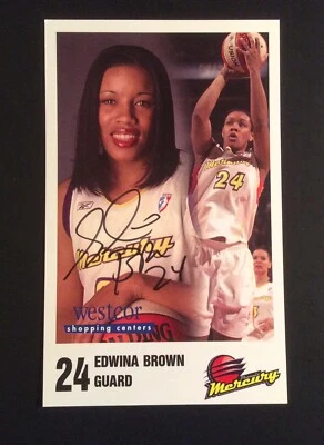 Edwina Brown Phoenix Mercury Autographed Promo Photograph 5x8 WNBA Basketball - Image 1 of 3