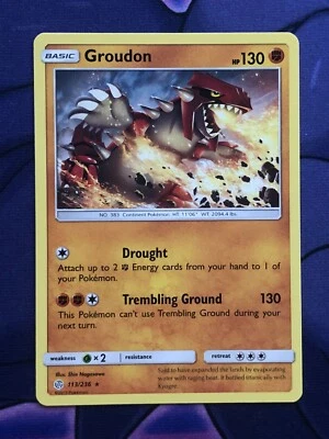 Groudon 113/236 - Cosmic Eclipse Rare NM Near Mint Pokemon Pokémon - Image 1 of 4