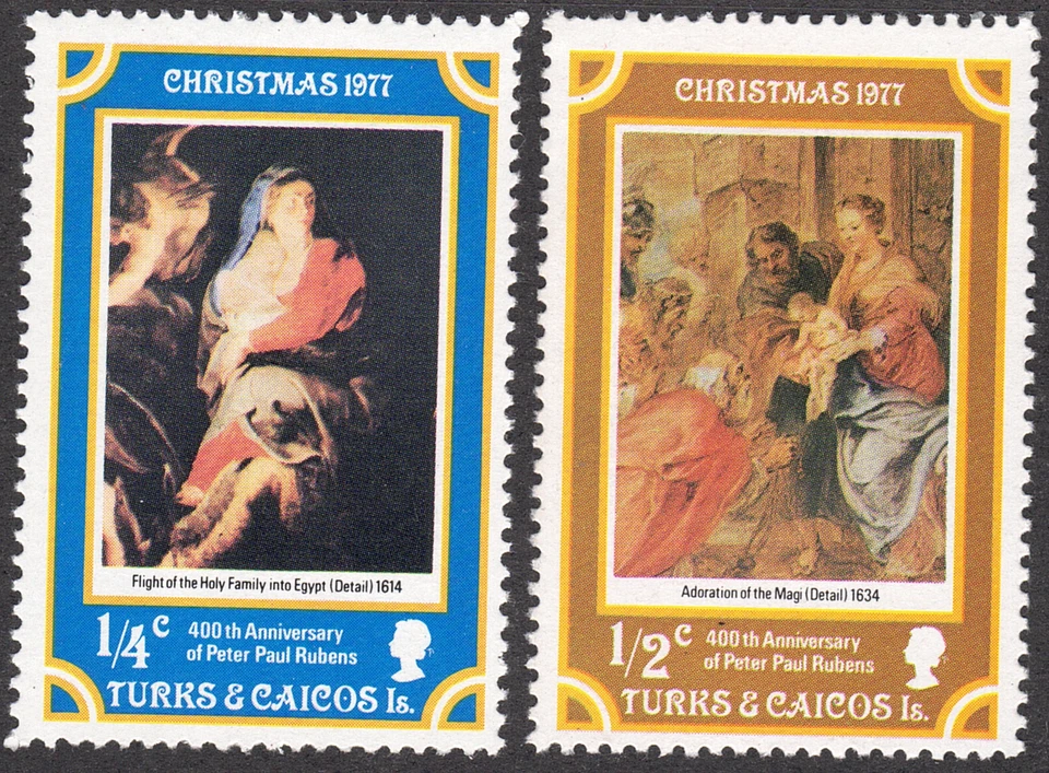 1977 Turks and Caicos Island SC# 331-332 - Rubens Paintings - 2 Different - M-NH - Image 1 of 1
