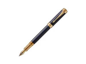stylo-plume Duofold Prestige Chevron Bleu | taille Centennial | plume fine en... - Foto 1 di 7