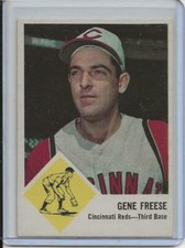 1963 Fleer Baseball Card Gene Freese 3rd Baseman Cincinnati Reds Near Mint # 33