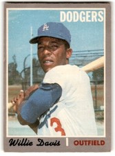 1970 O-Pee-Chee Willie Davis #390 Los Angeles Dodgers