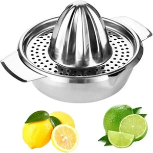 Edelstahl Zitrus Orangen Entsafter Zitrone Limette Obst Handpresse Silber - Bild 1 von 3