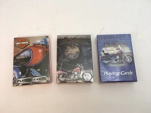 3 Decks Harley Davidson Playing Cards From The Early 2000’s Sealed! - Picture 1 of 9