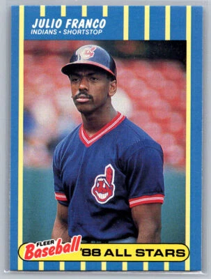 # 11 Julio Franco Cleveland Indians 1988 Fleer Baseball All-Stars - Image 1 of 2