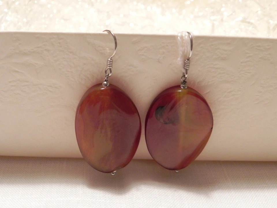 CREAZIONI - Orecchini in argento e agata marrone - fatti a mano - BIJOUX - Immagine 1 di 1