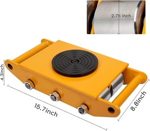 8T Steel Dolly Skate Machinery Mover Roller Heavy Duty Trolley Rollen 360° - Bild 1 von 8