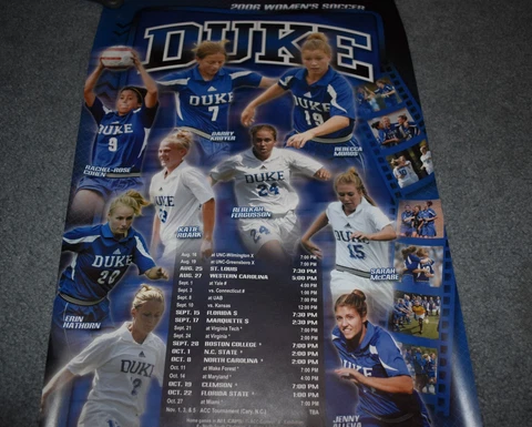 DUKE BLUE DEVILS 2006 WOMENS SOCCER POSTER Cover