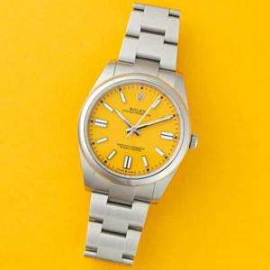 Rolex Oyster Perpetual 41 124300 Steel Watch - Yellow Dial, Oyster - Pre-owned - Picture 1 of 14