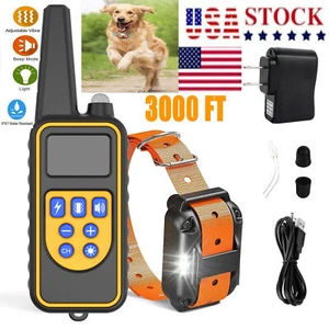 3000 Fuß Hundetraining Halsband Wiederaufladbar Fernbedienung Schock PET Wasserdicht Trainer USA* - Bild 1 von 12